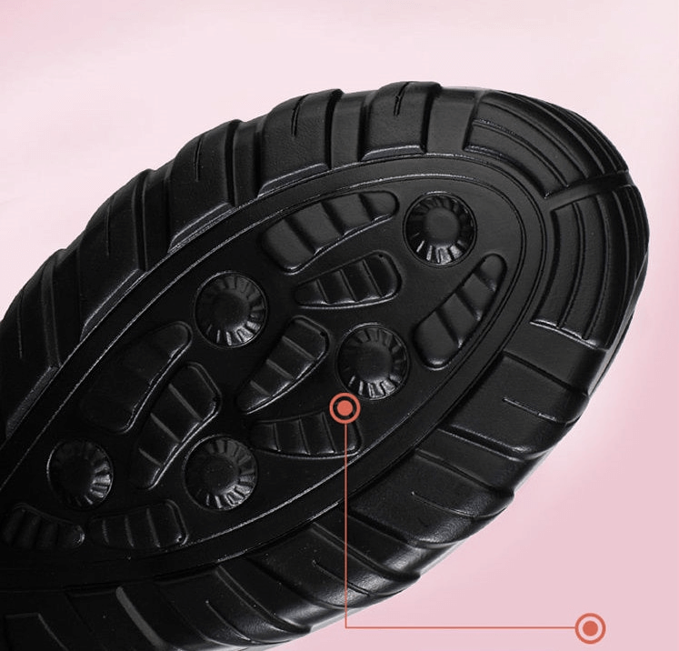 Close-up of non-slip sole design on stylish breathable women's sneakers SF0775, highlighting superior grip features.